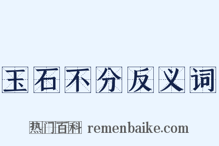 玉石不分反义词是什么意思的图片